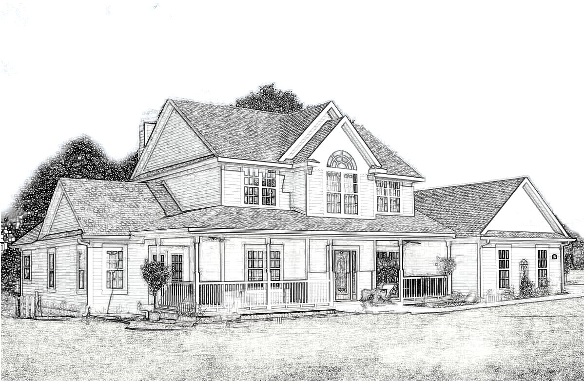 House with wings and mixed gables